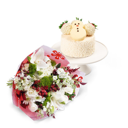 Edible Arrangements® fruit baskets - Snow White Cake & Flowers Bundle