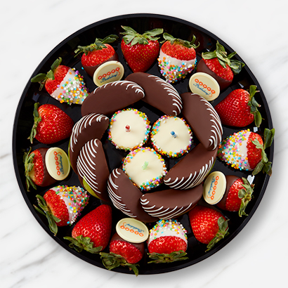 Happy Birthday Dipped Fruit Platter | Edible Arrangements