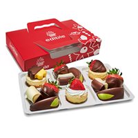 Cheesecake with Chocolate Dipped Fruit Box
