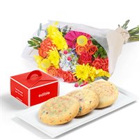 Cookies Plus Petals Gift Set