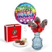 Mini Berry Arrangement Truffles  Balloon Gift Set