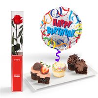 Birthday Rose  Cupcake Gift Set