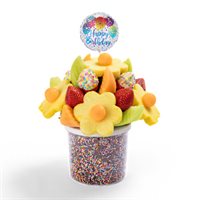 Happy Birthday Berries Arrangement With Chocolate Sprinkle Bites