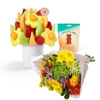 Gummy Bears Fruit  Flowers Gift Bundle