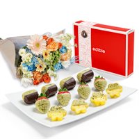 Matcha Fruit with Flowers