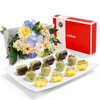 Matcha Fruit with Flowers