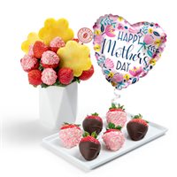 1 Mom Fruit Arrangement  Balloon Gift Set