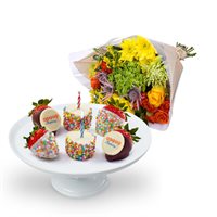 Birthday Berries and Bouquet Gift Set