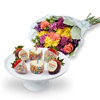 Birthday Berries and Bouquet Gift Set