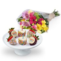 Birthday Berries and Bouquet Gift Set
