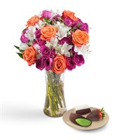 Fresher Than Ever Roses  Mixed Fruit Gift Bundle