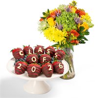 Class of 2025 Dessert Platter  Flowers Gift Set