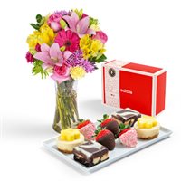 Mothers Day Dessert Box  Yellow Bouquet