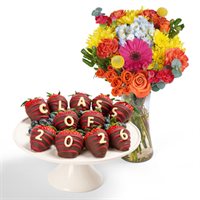 Class of 2026 Dessert Platter  Flowers Gift Set