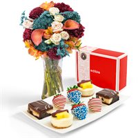 Stars  Stripes Dessert Box  Flower Gift Set