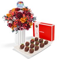 Bouquet and Dipped Berry Gift Set