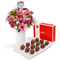 Bouquet and Dipped Berry Gift Set