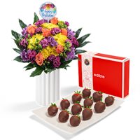Bouquet and Dipped Berry Gift Set