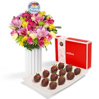 Bouquet and Dipped Berry Gift Set