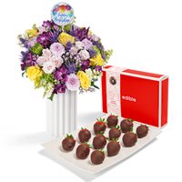 Bouquet and Dipped Berry Gift Set