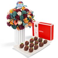 Bouquet and Dipped Berry Gift Set