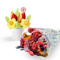 Sweet Appreciation Flowers  Fruit Bouquet Gift
