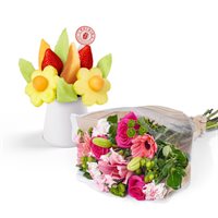 Sweet Appreciation Flowers  Fruit Bouquet Gift