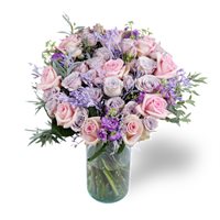 Luxe Seasonal Rose Bouquet with Vase