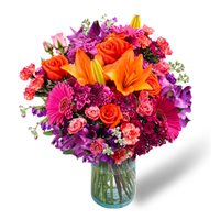 Radiant Garden Blooms with Vase