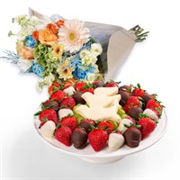 Sincerest Sympathy Chocolate  Fruit Platter
