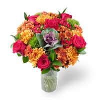 Radiant Garden Blooms with Vase