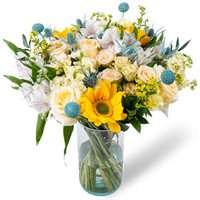 Sunny Summer Bouquet with Vase