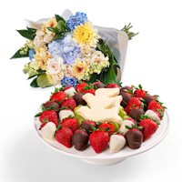 Sincerest Sympathy Chocolate  Fruit Platter