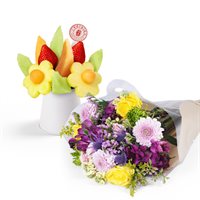 Sweet Appreciation Flowers  Fruit Bouquet Gift