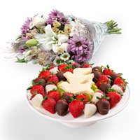 Sincerest Sympathy Chocolate  Fruit Platter