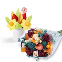 Sweet Appreciation Flowers  Fruit Bouquet Gift